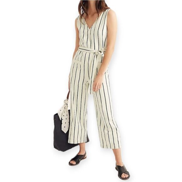 Madewell striped pull-on jumpsuit, small - Picture 1 of 14